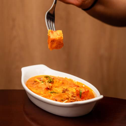 Paneer Tikka Masala - Indian Vegetarian Dish in Lisbon Paneer tikka masala, a creamy vegetarian curry served at our Indian vegetarian restaurant in Lisbon.