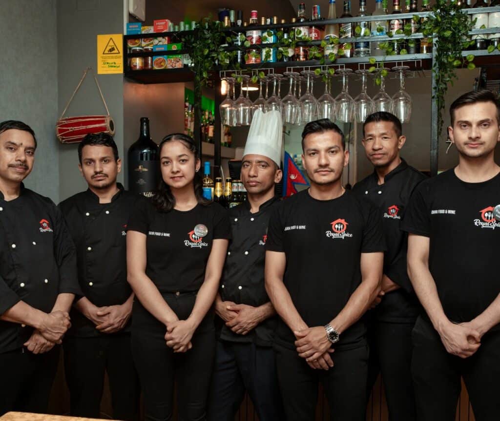 Royal Spice Restaurant full team in Lisbon, Portugal.